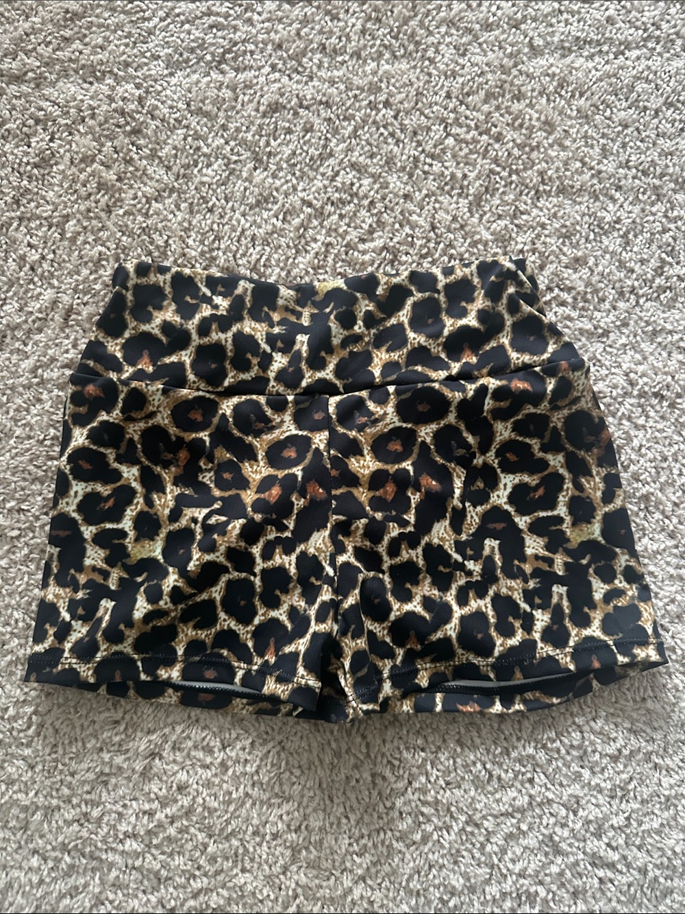 Leopard Print High-Waist Women’s Shorts - Black & Gold